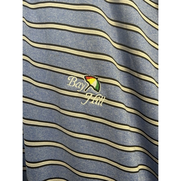 Footjoy Men's XL Golf Polo Bay Hill Arnold Palmer Performance Blue Striped - Picture 6 of 8